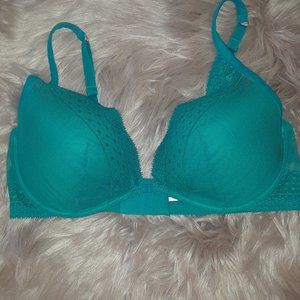 EUC VS Dream Plunge Lightly Lined Teal Bra 38C